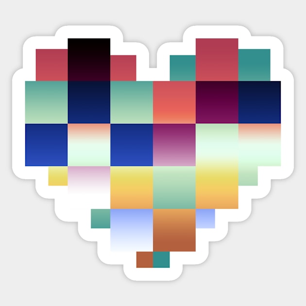 A Square Heart Sticker by jkim31